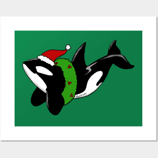 Christmas Killer Whale Posters and Art